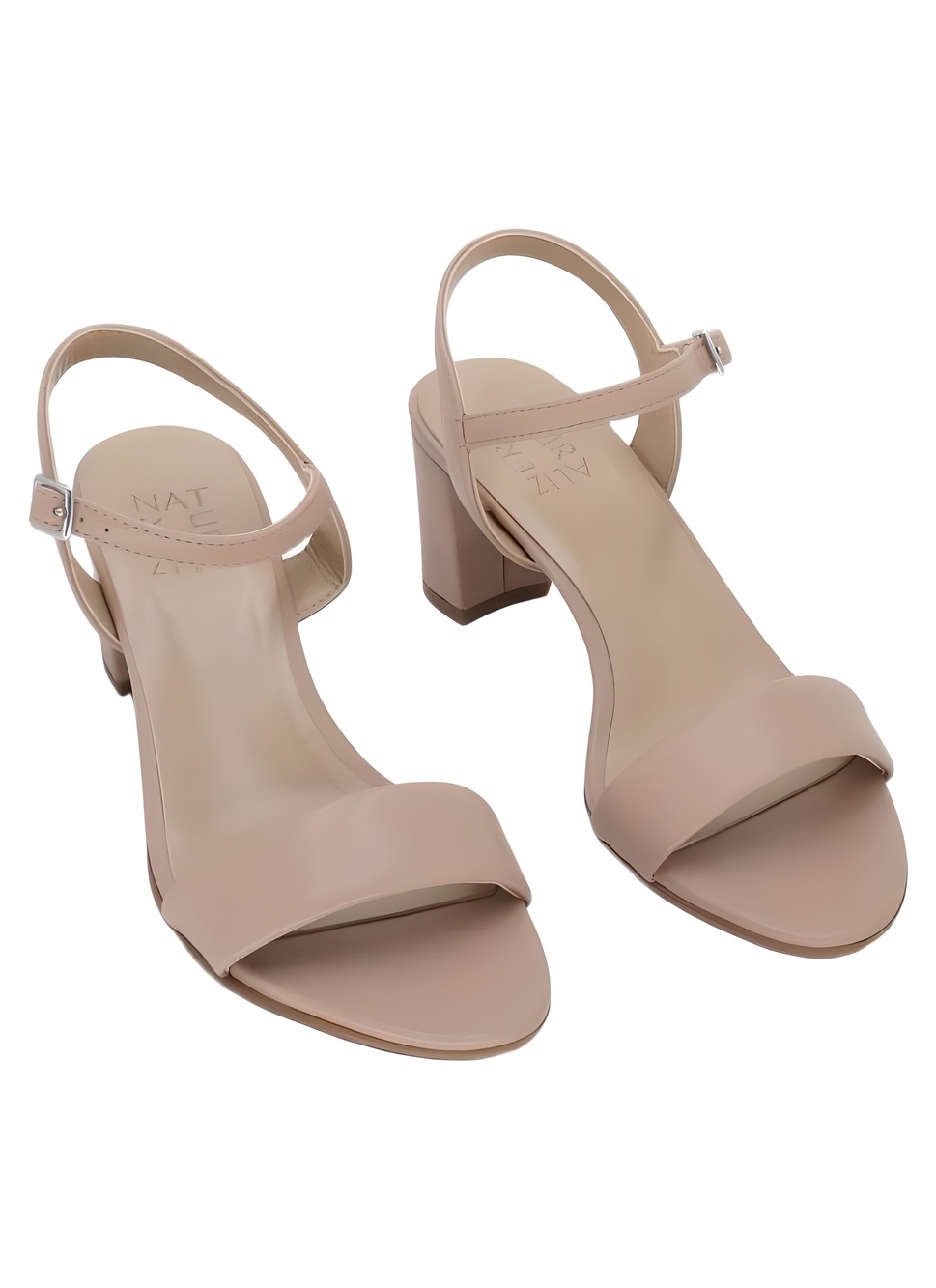 Naturalizer Womens Bristol 2.25" Block Heel Sandals Creme Brulee Nude Size 6.5M